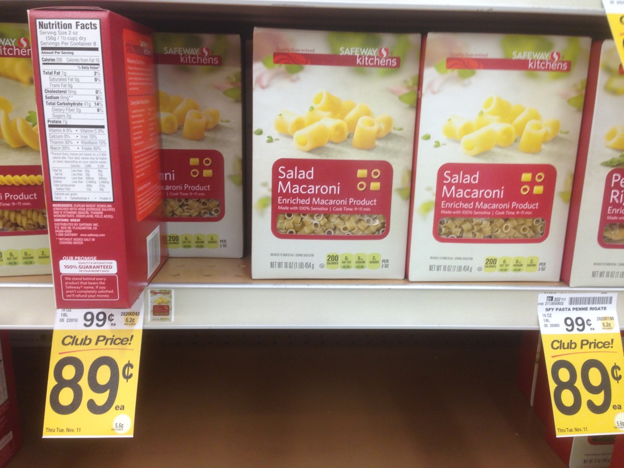 Healthy Grocery Salad Macaroni, Safeway Kitchens Safeway