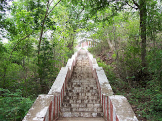 The staircase leading to the temple
