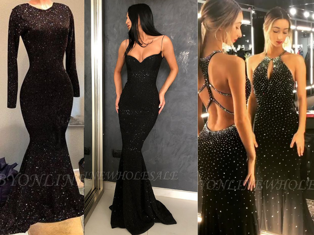 vestido preto longo para formatura