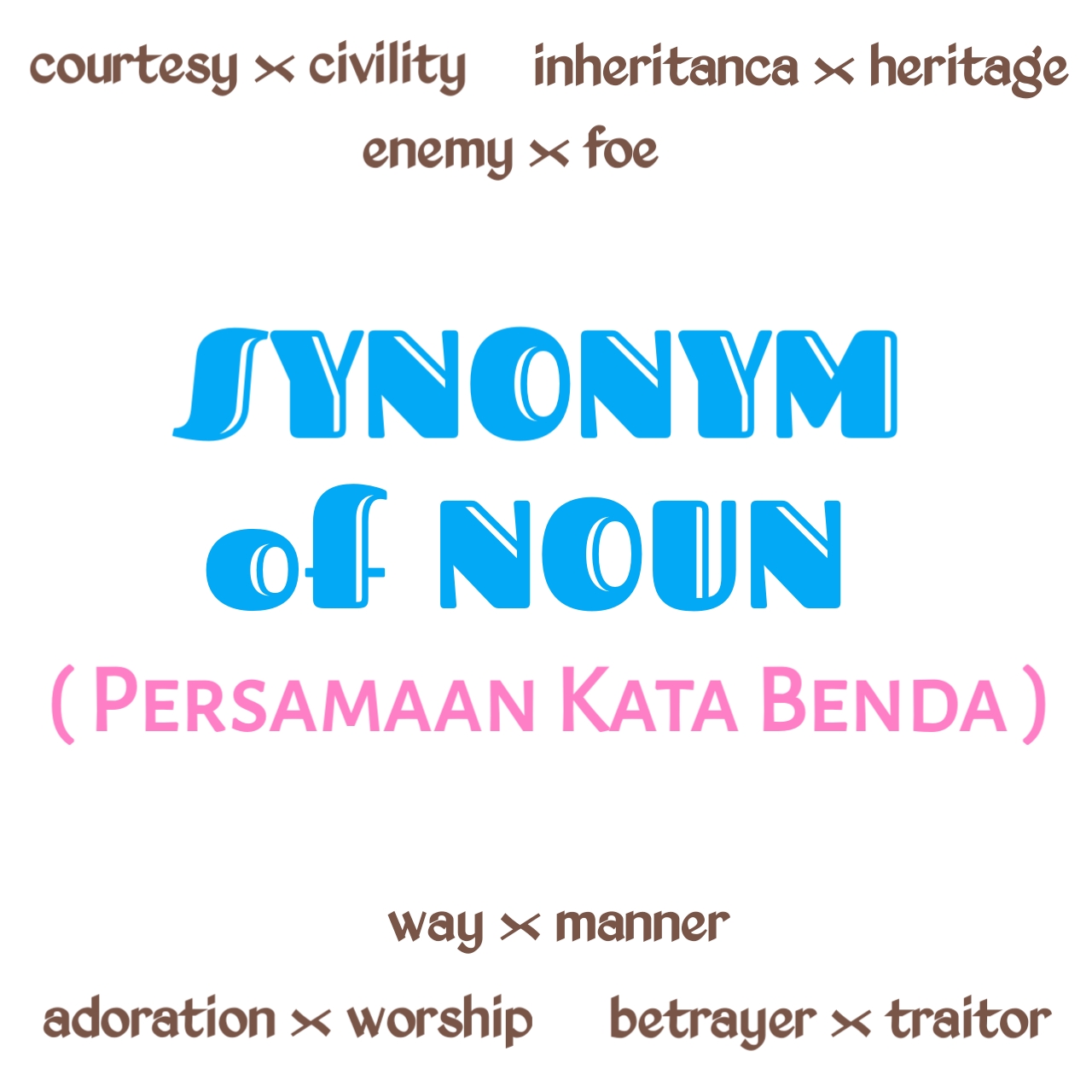 Sinonim Kata Benda Bahasa Inggris Dunia Bahasa Inggris