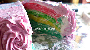 Resep Rainbow Crepes Cake