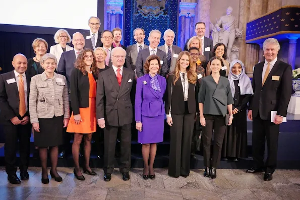 Princess Madeleine of Sweden and Princess Sofia Hellqvist of Sweden attended the Global Child forum at the Royal palace in Stockholm