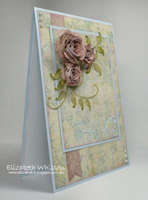 Alshandra, Alshandra's corner, Elizabeth Whisson, handmade card, thank you card, no stamping, 