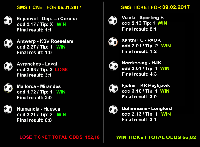 SMS TICKETS FOR JANUARY/ FEBRUARY