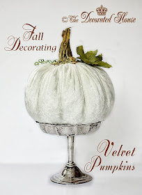 DIY Velvet Pumpkins Tutorial. The Decorated House . How to make these pretty and plush velvet pumpkins.