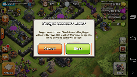 Google Account Alert Clash of Clans