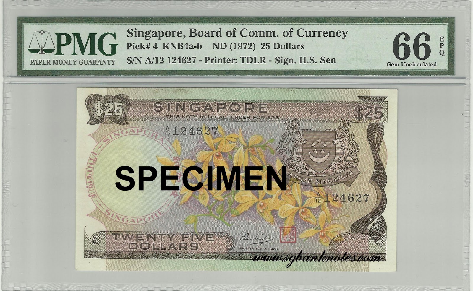 nut's Singapore Banknotes Collection: Singapore Orchid Series 25