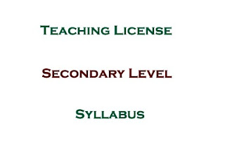 Secondary Level Teaching License Written Exam Syllabus
