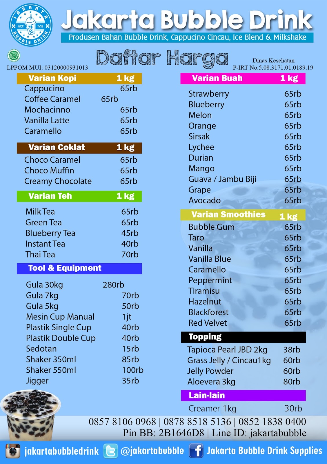 Distributor Tapioca Pearl Bubble Supplier Jual Minuman Bahan Baku