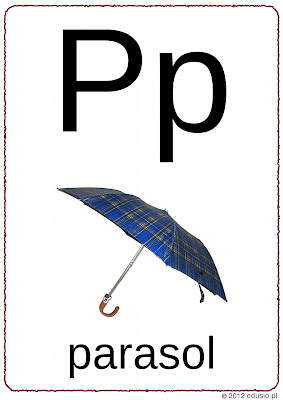 litery do wydrukowania-p-parasol