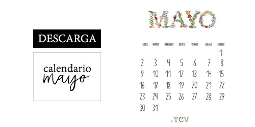 Calendario descargable de mayo