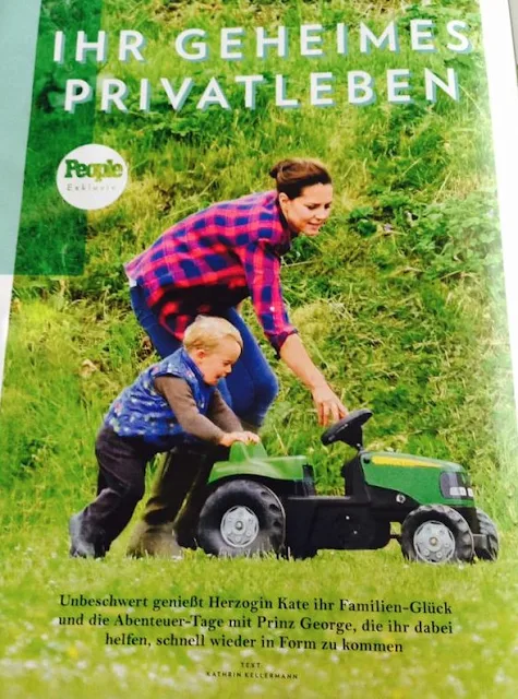 Kate Middleton and Prince George play with a toy tractor at Snettisham Park