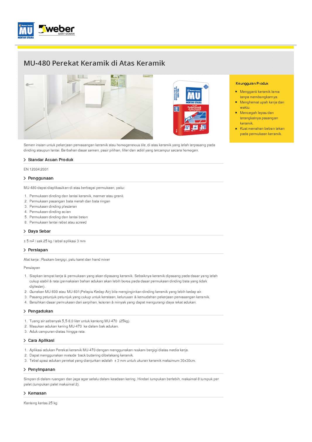 Brosur Semen Instan MU-Mortar Utama - Distributor | Jual ...