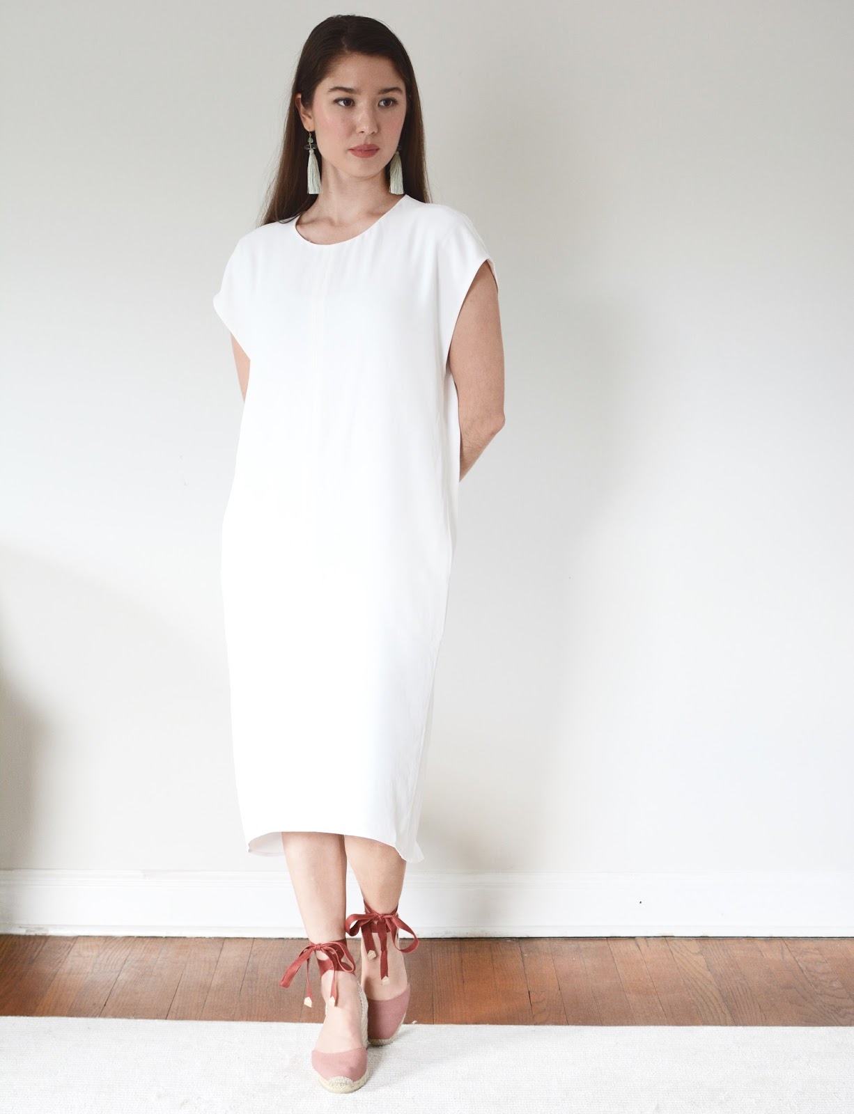 everlane white shirt dress