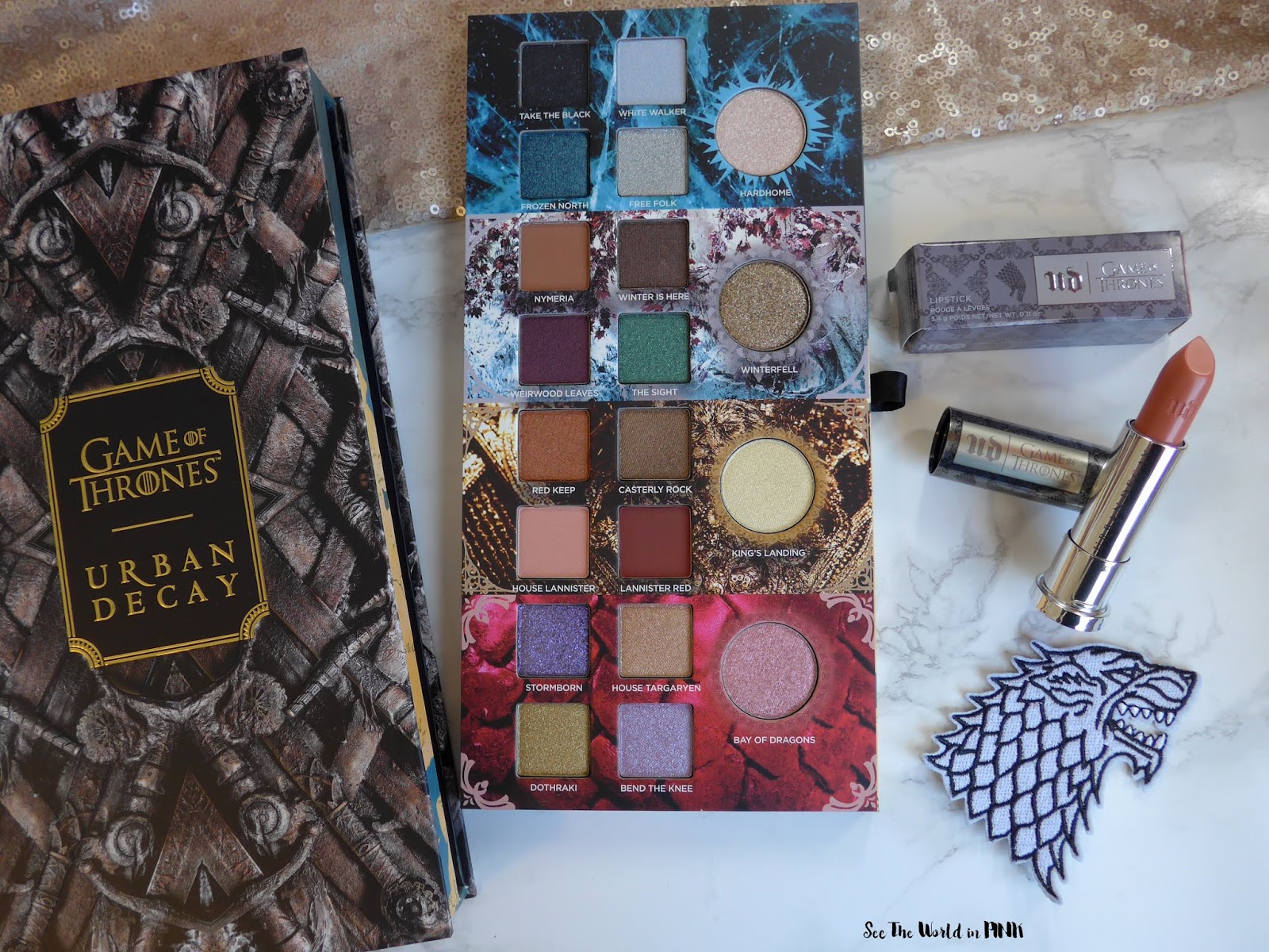 Urban Decay Game of Thrones Eyeshadow Palette and Sansa Stark Vice Lipstick