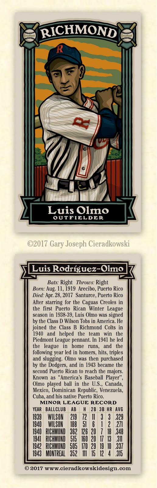 The Infinite Baseball Card Set: 229. Luis Olmo: Minor league kidnapping ...
