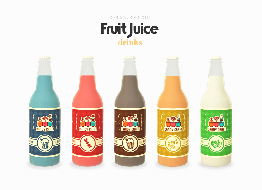 Fruit Juice Drinks Set (The Sims 4) One Billion Pixels