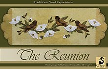 The Reunion Wool Applique Runner 10" x 29"