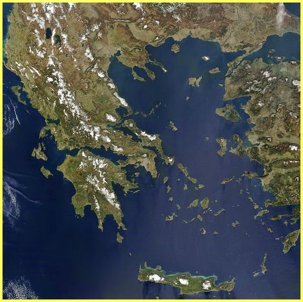 Vista satélite Grecia