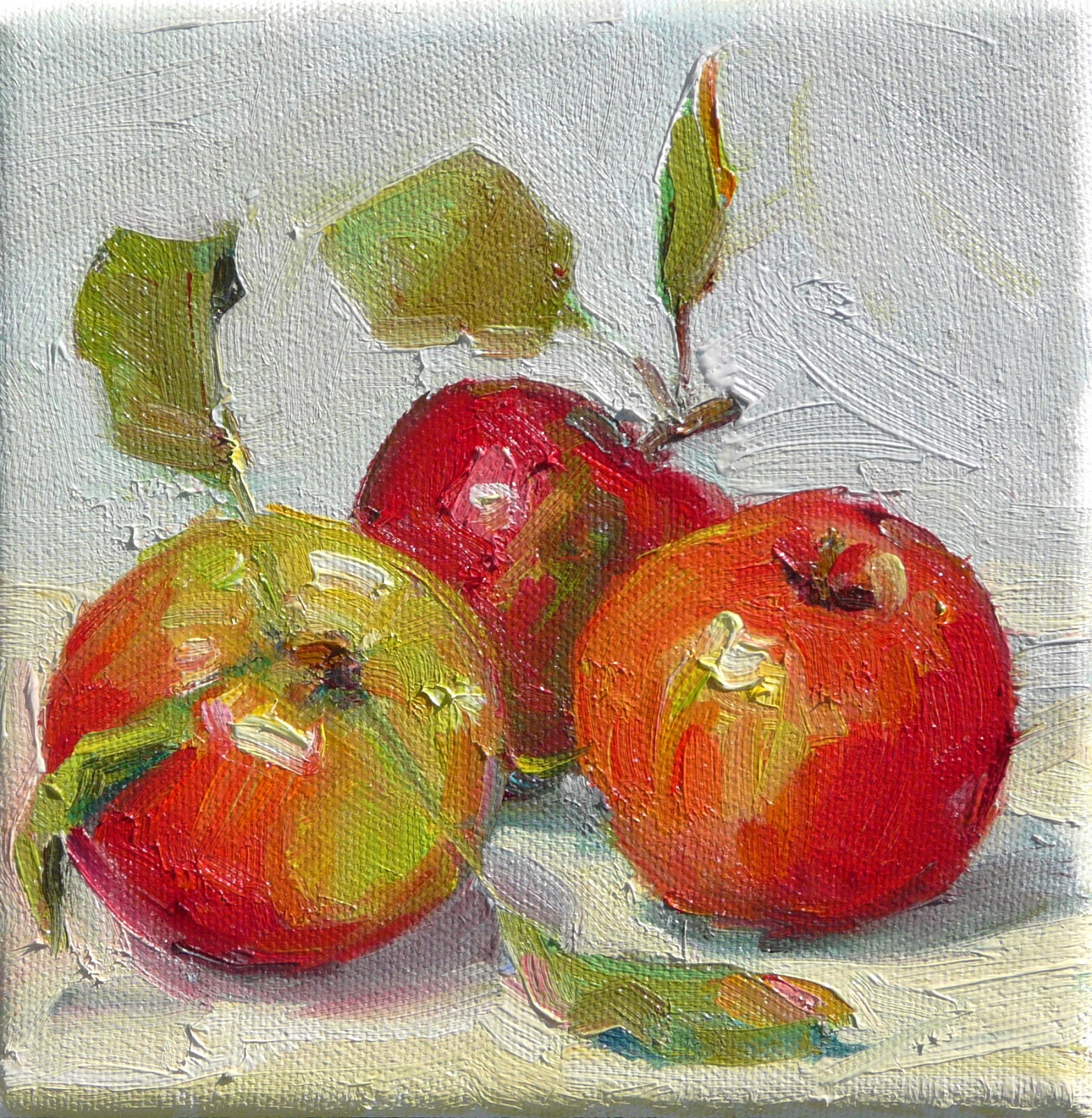 Красные яблоки в живописи акварель