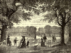 The round pond, Kensington Gardens  from Old and New London by E Walford (1878)