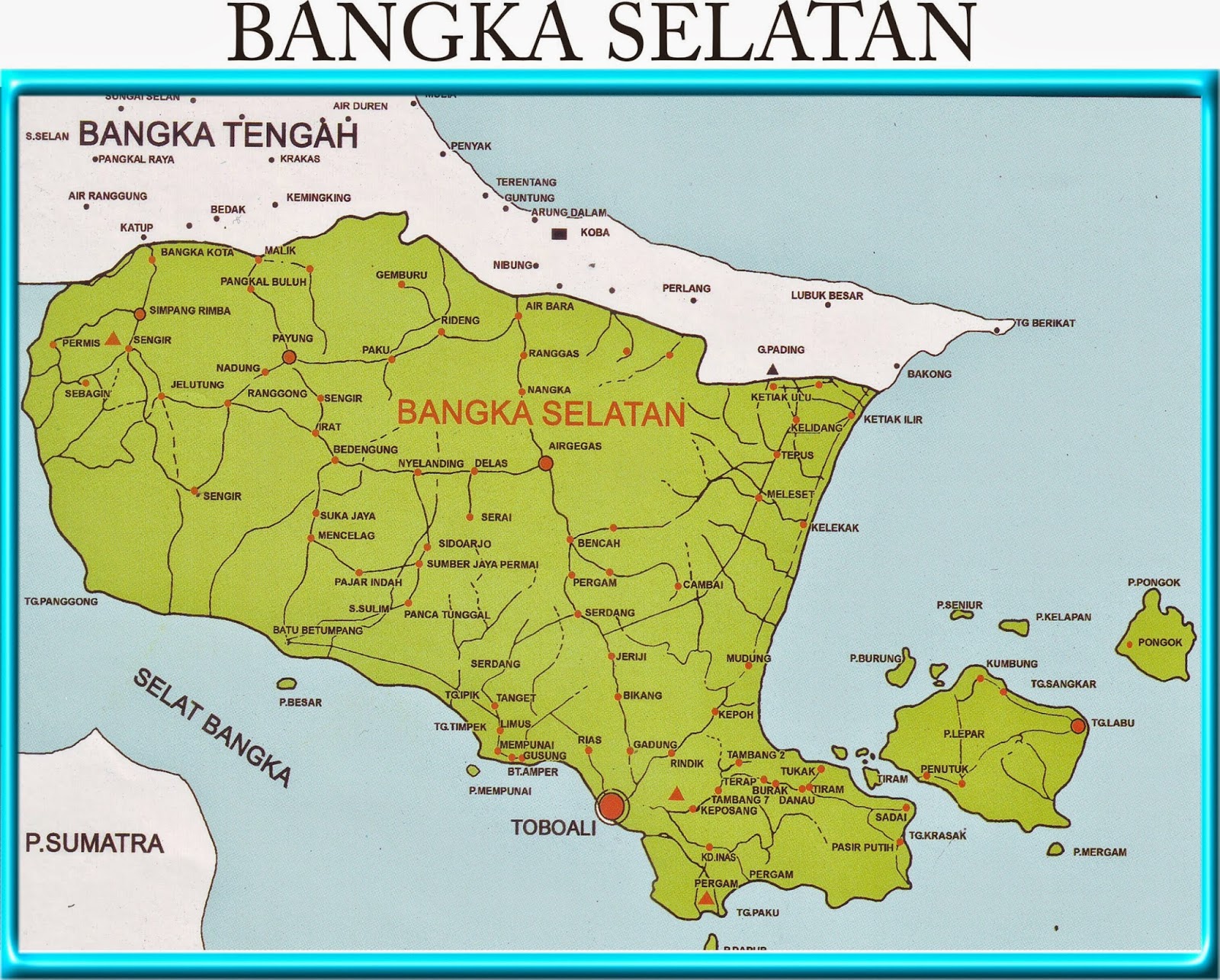Peta Kota: Peta Kabupaten Bangka Selatan