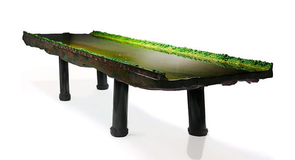 Increíbles mesas con superficie de agua