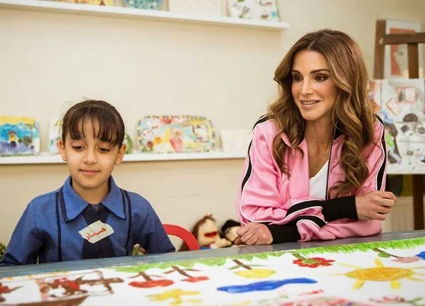 Queen Rania of Jordan visited the Queen Rania Family and Child Center in Jabal Al Naser in East Amman. Style of Queen Rania. Queen Rania's Closet