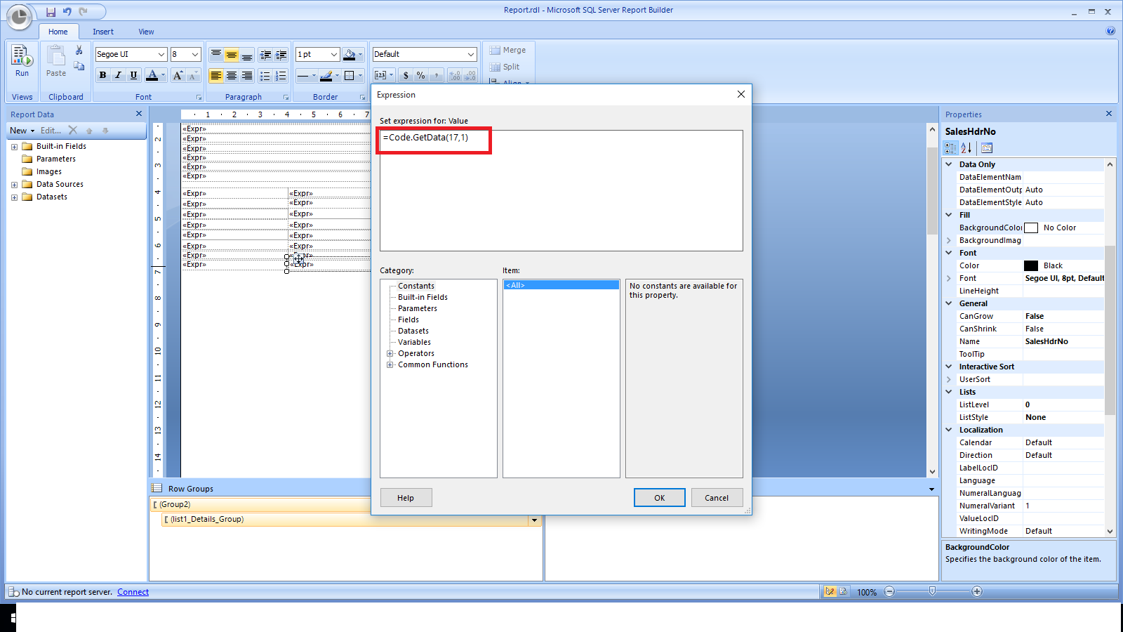 How to write custom code in rdlc