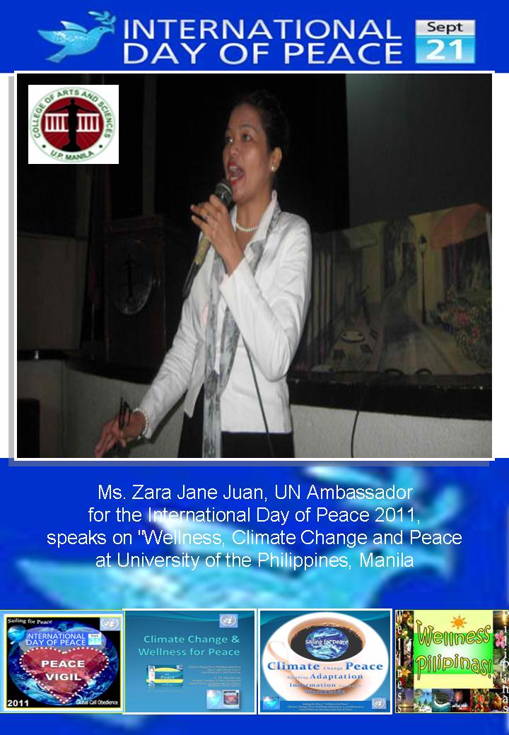 Ambassador Zara Jane Juan speaks on Climate Change, Wellness & Peace @ UP Manila