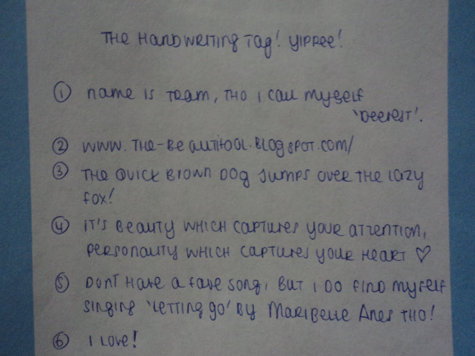 beauty with the-beautifool ♥: Handwriting Tag!