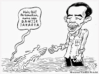 Mewarnai Gambar Karikatur Jokowi Dan Banjir Jakarta