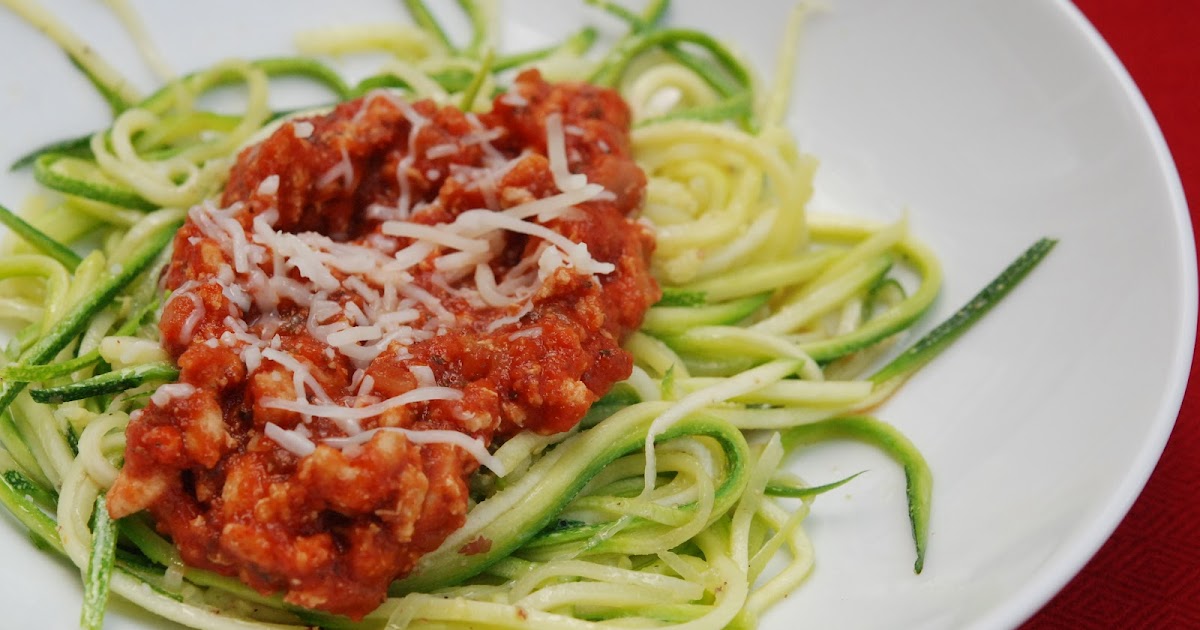 marys bites: Zucchini Spaghetti with Meat Sauce