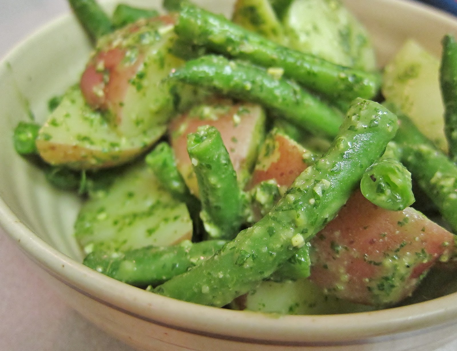 The Vegan Chronicle Green Beans and Potatoes Tossed with Pesto