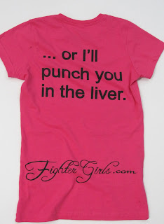 Fighter girls pink shut up or I will punch you in the liver