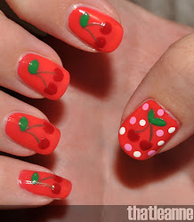 cherry nail thatleanne cherries progress shot usual brush same again then
