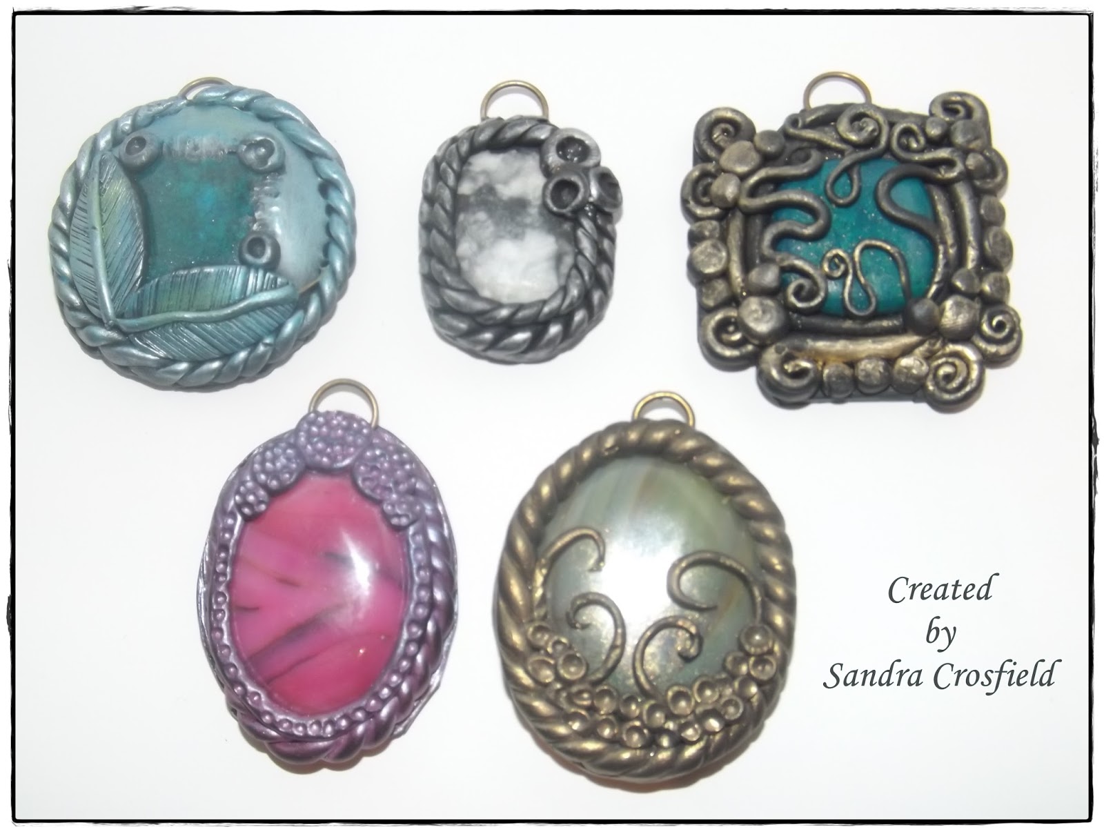Sandy C's Creative Space Polymer clay pendants