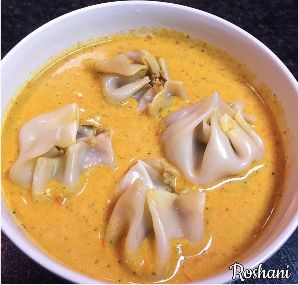 Healthy Recipe Home Momo Achar /Dumplings with sesame peanut sauce