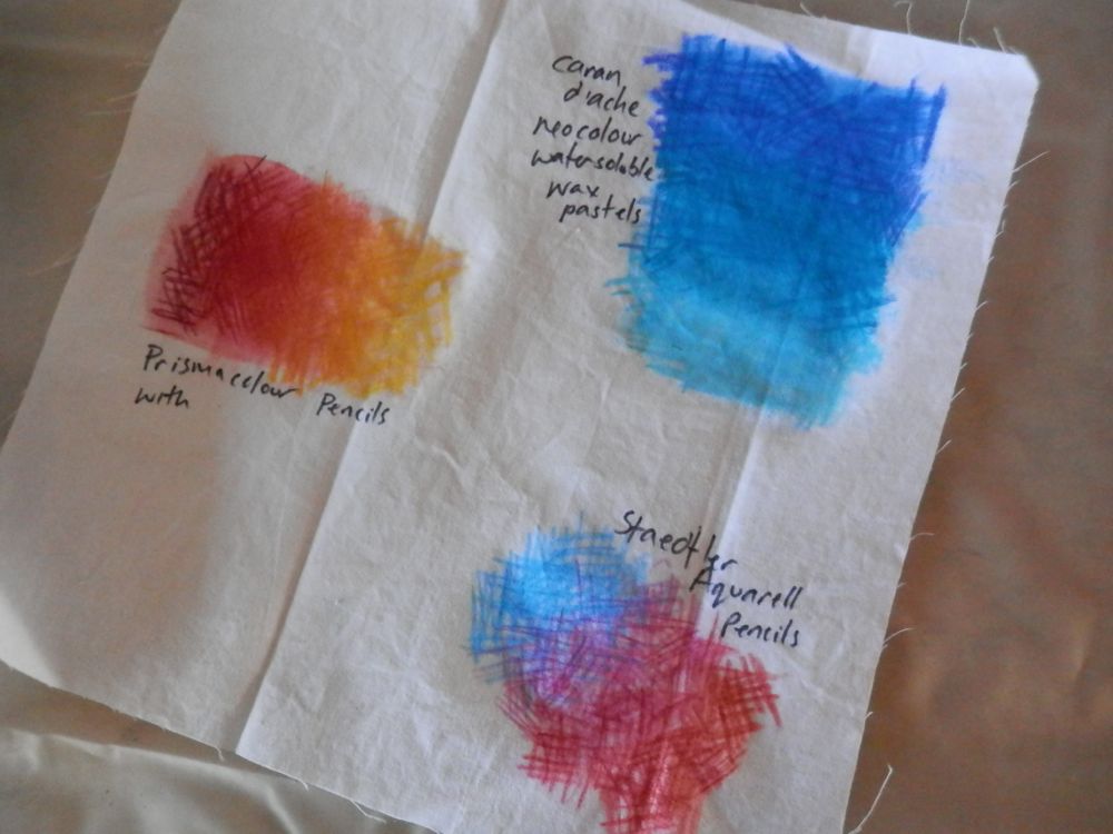 Charlotte Scott Textile Artist Experimenting with coloured pencil on
