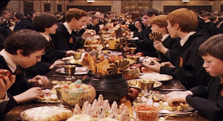 Harry Potter. Colegio de Magia y Hechicería. Hogwarts. Banquetes.
