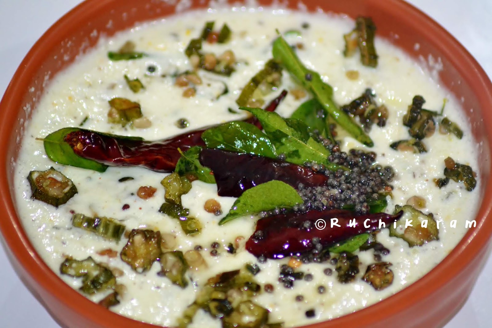 Ruchikaram Vendakka Pachadi Lady’s Finger Pachadi Okra Pachadi