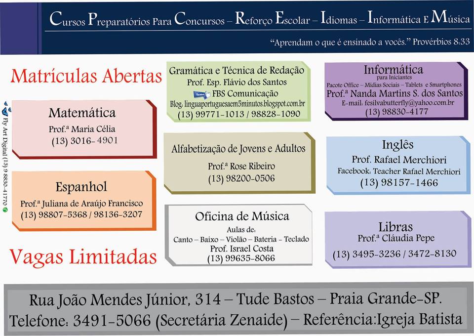 Língua Portuguesa em5Minutos Pauta da Aula (Turma Tude Bastos PIBPG