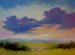 sunset simple sky painting oil canvas sold