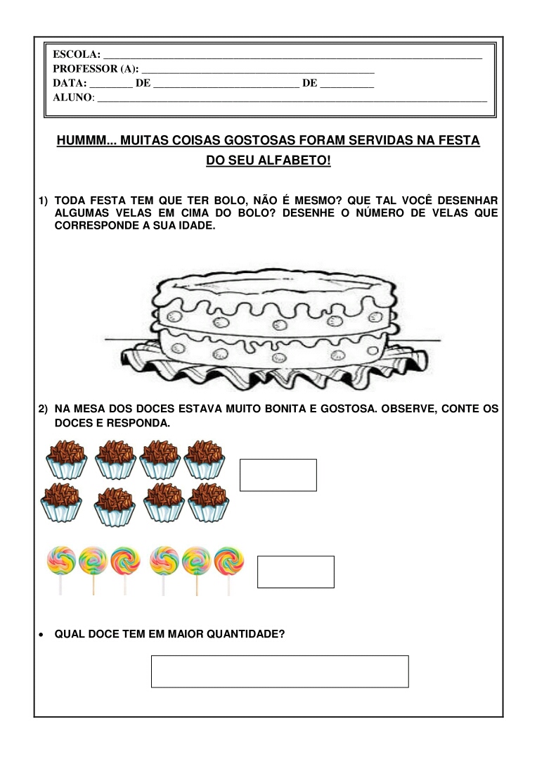 Atividades: "O aniversário do Seu Alfabeto" ~ Atividades para Jardim