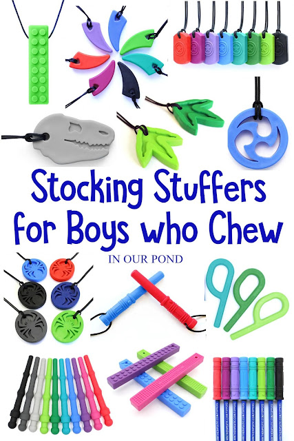 Stocking Stuffers for Boys who Like to Put Things in their Mouths // In Our Pond // autism // sensory processing disorder // oral sensory needs