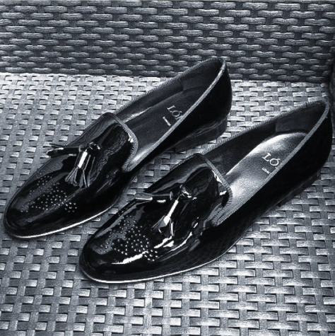 Savvy Slide Into Black Tie: LóLú Black Patent Tassel Loafers | SHOEOGRAPHY