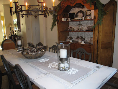  rustic dining room table and armoire