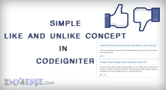 simple like and unlike concept in php framework codeigniter