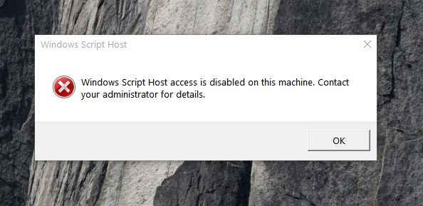 Скрипт хост ошибка. Windows script host.