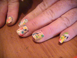 nails splatter paint duct tape chocobo mint